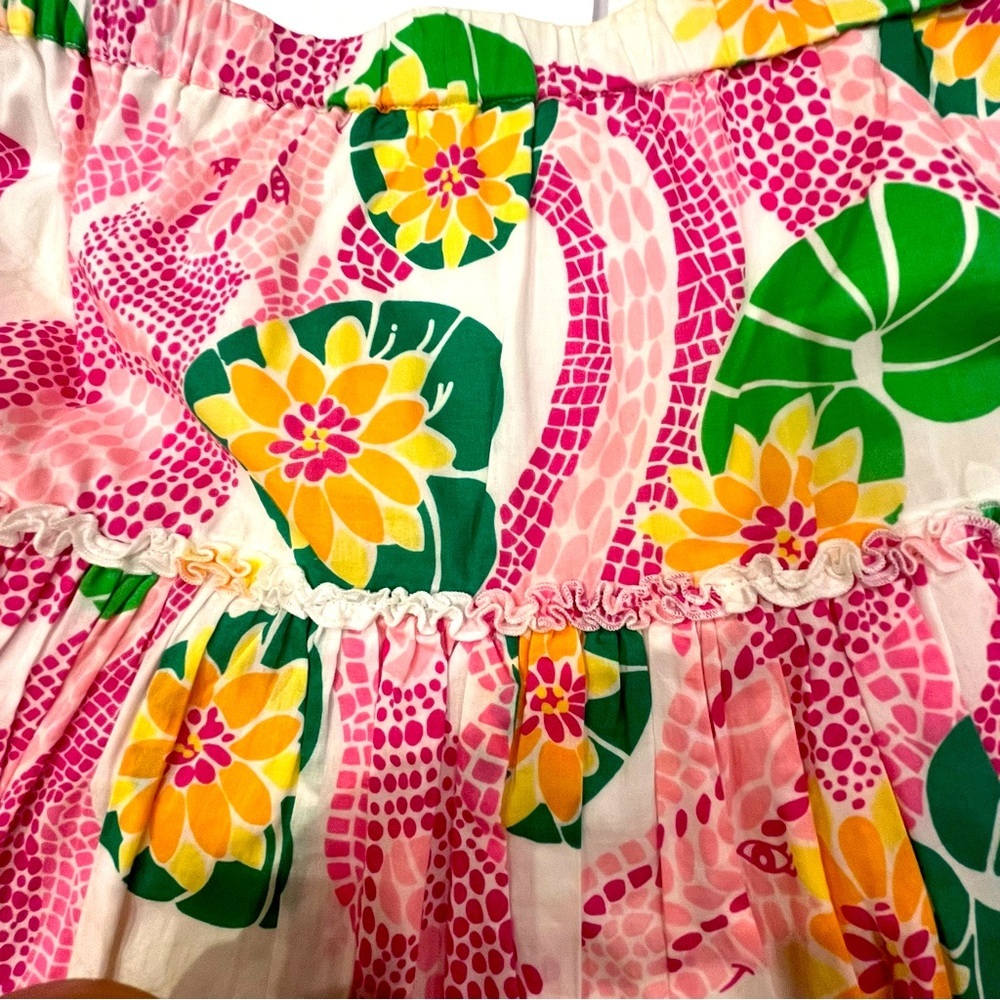 Lilly Pulitzer Skirt S/M Pink, Multi Color At Knee A-Line Lined Elastic Waist - Picture 2 of 10